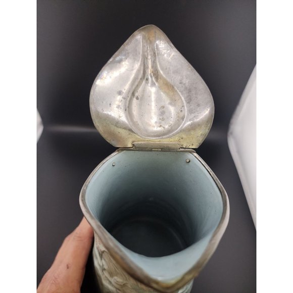 Antique English Victorian Pewter Lidded Tankard (A6272) - Picture 5 of 6